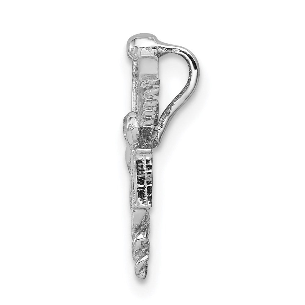 14K White Gold Polished Rn Medical Chain Slide