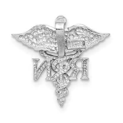 14K White Gold Polished Rn Medical Chain Slide