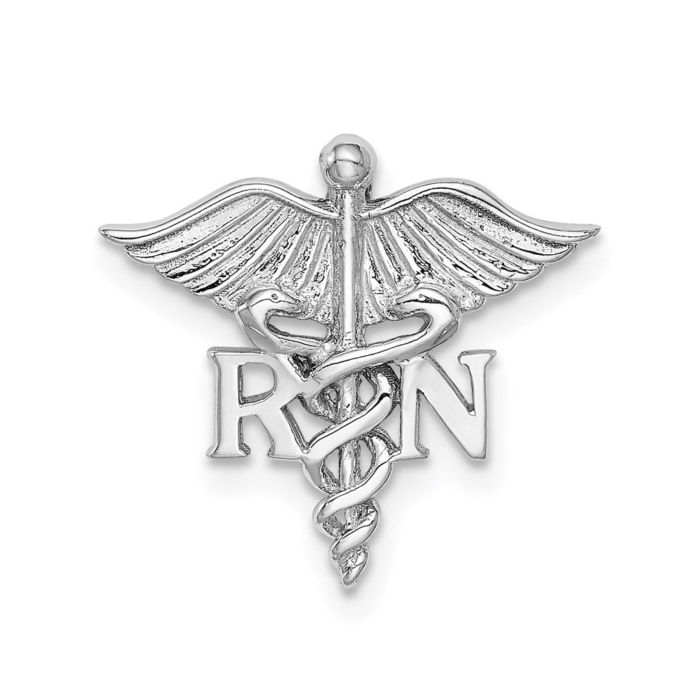 14K White Gold Polished Rn Medical Chain Slide