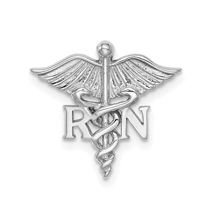 14K White Gold Polished Rn Medical Chain Slide