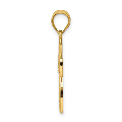 14K Yellow Gold Polished Cross Pendant