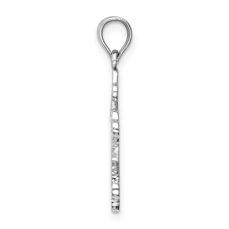 14K White Gold Polished Cross Pendant