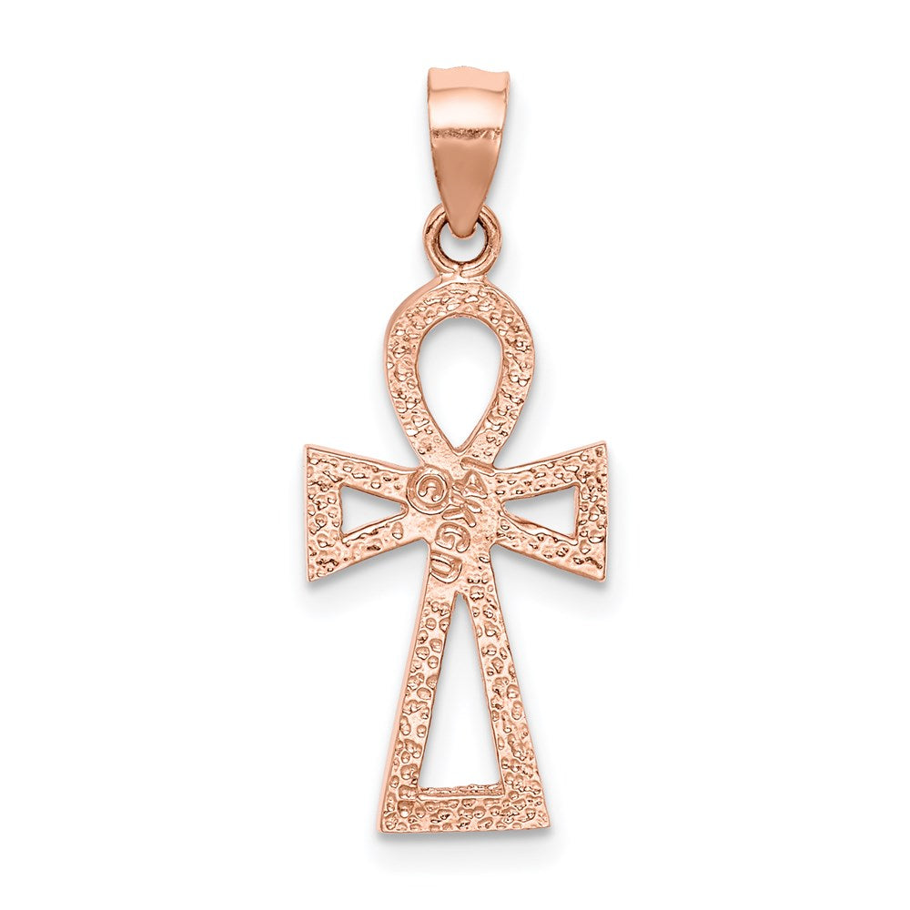14K Rose Gold Polished Ankh Pendant