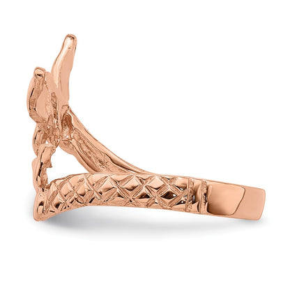 14K Rose Gold Polished & Textured Butterfly Toe Ring