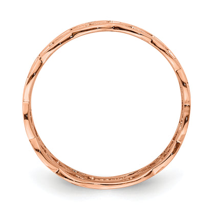 14K Rose Gold Polished Weave Ring (Size 7 Only)