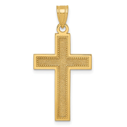 14K Yellow Gold Large Satin Cross Pendant
