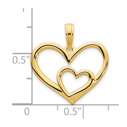 14K Yellow Gold 14Ky Heart In A Pendant
