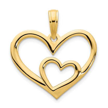 14K Yellow Gold 14Ky Heart In A Pendant