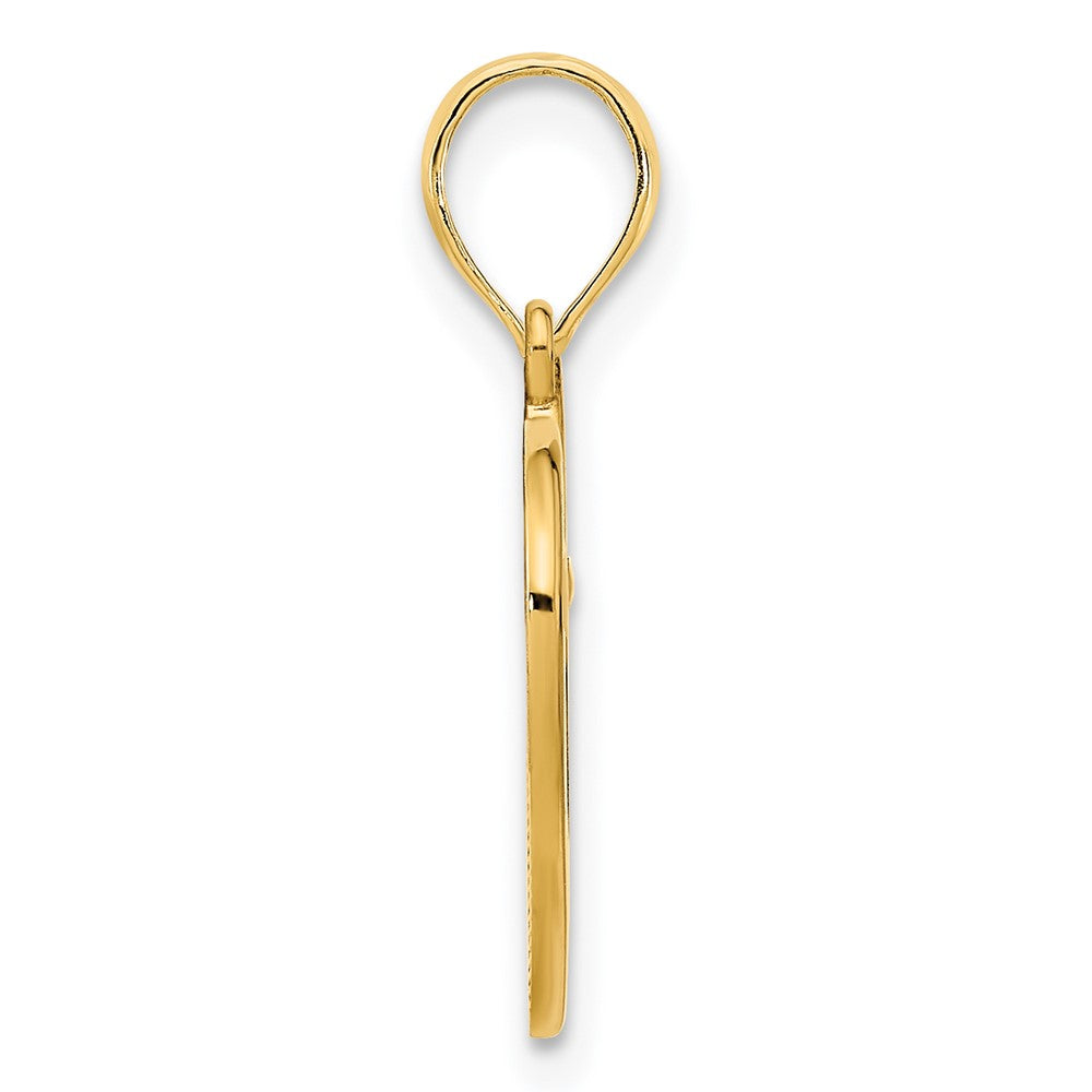14K Yellow Gold Fancy Open Heart Pendant