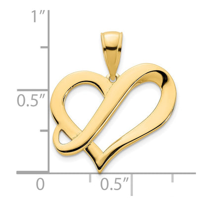 14k Yellow Gold  Fancy Heart Pendant