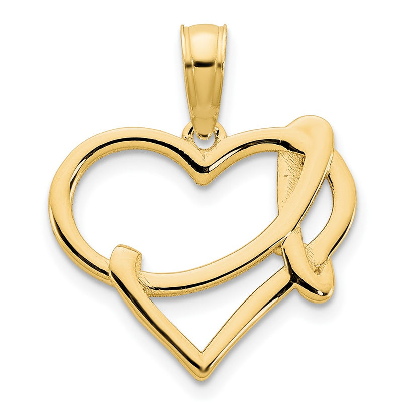 14K Yellow Gold Fancy Heart Pendant