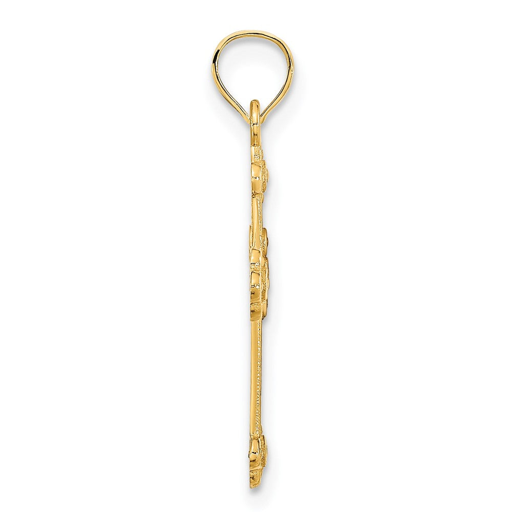 14K Yellow Gold 14Ky Fancy Cross Pendant
