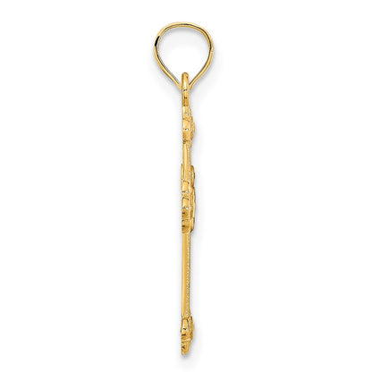 14K Yellow Gold 14Ky Fancy Cross Pendant