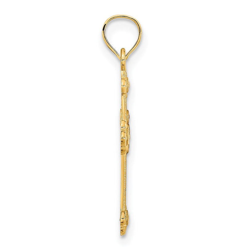 14K Yellow Gold 14Ky Fancy Cross Pendant