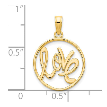 14K Yellow Gold 14Ky Love Charm
