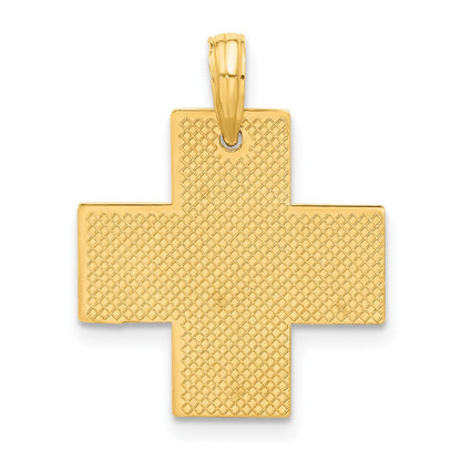 14K Yellow Gold Polished Cross Pendant