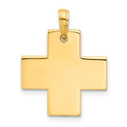 14K Yellow Gold Polished Cross Pendant