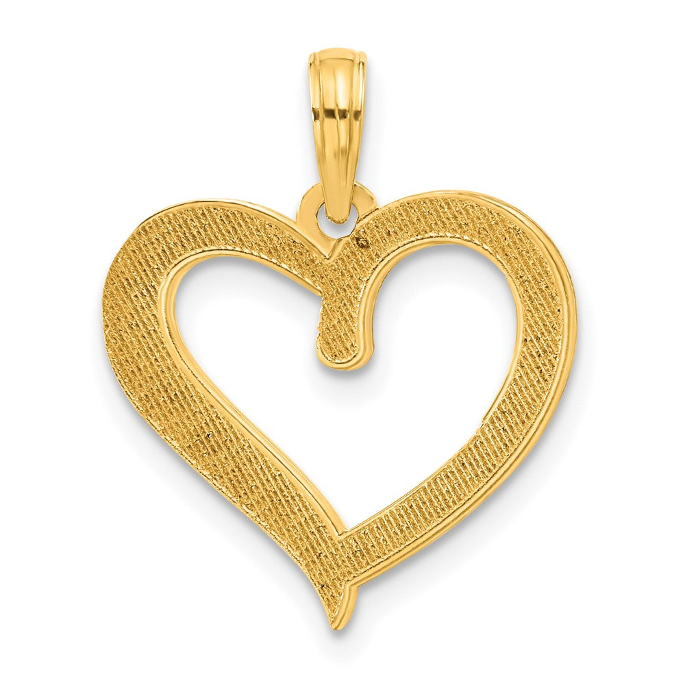 14K Yellow & Rhodium and Rhodium Polished Heart Pendant