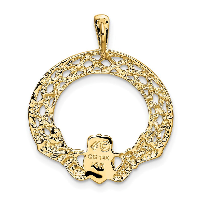 14k Yellow Gold Claddagh Pendant