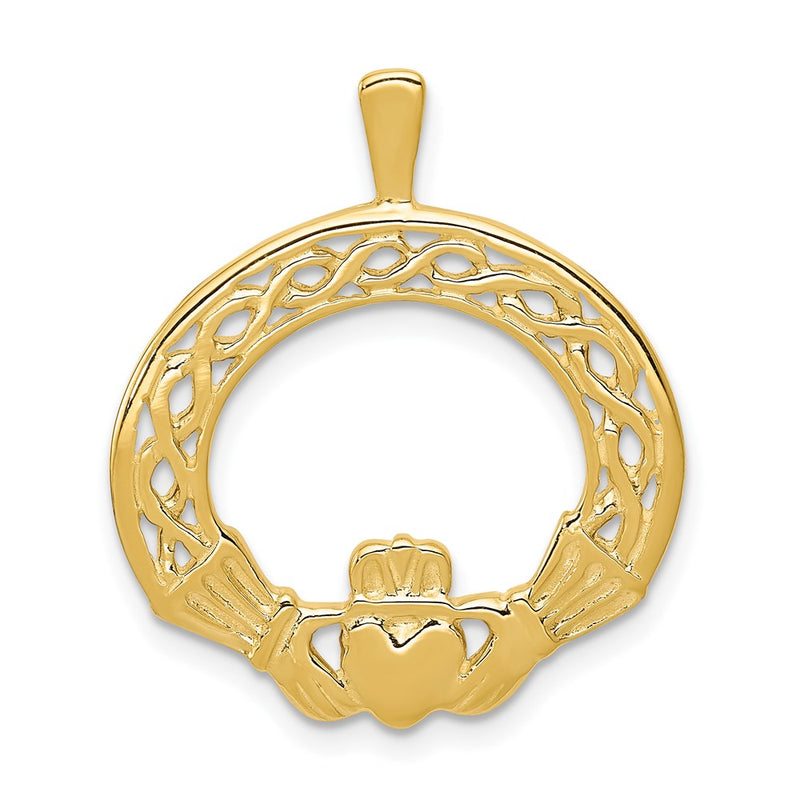 14k Yellow Gold Claddagh Pendant