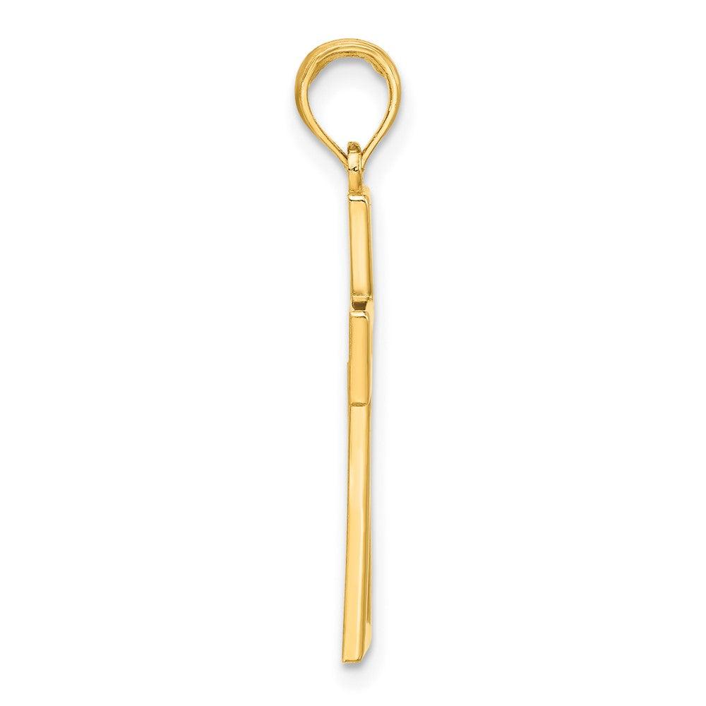 14K Yellow Gold Polished Cross Pendant