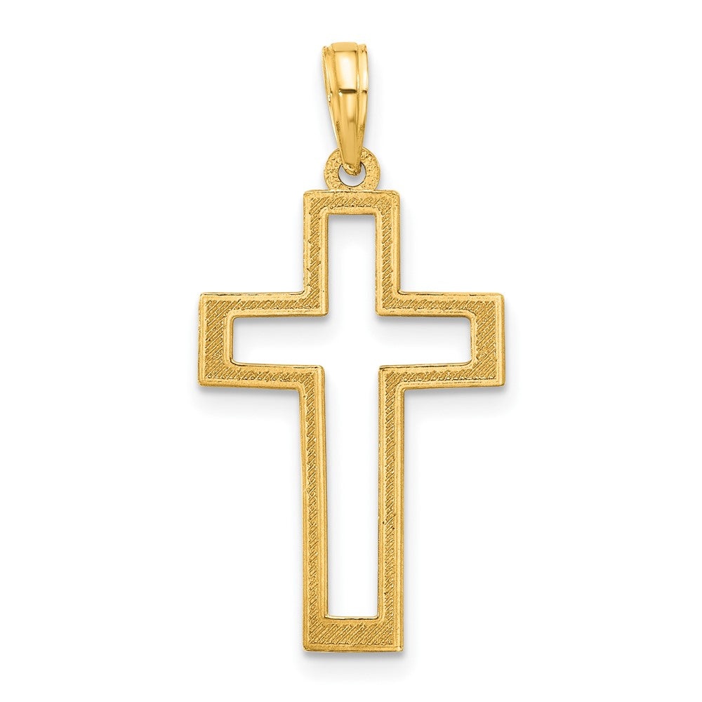 14K Yellow Gold Polished Cross Pendant
