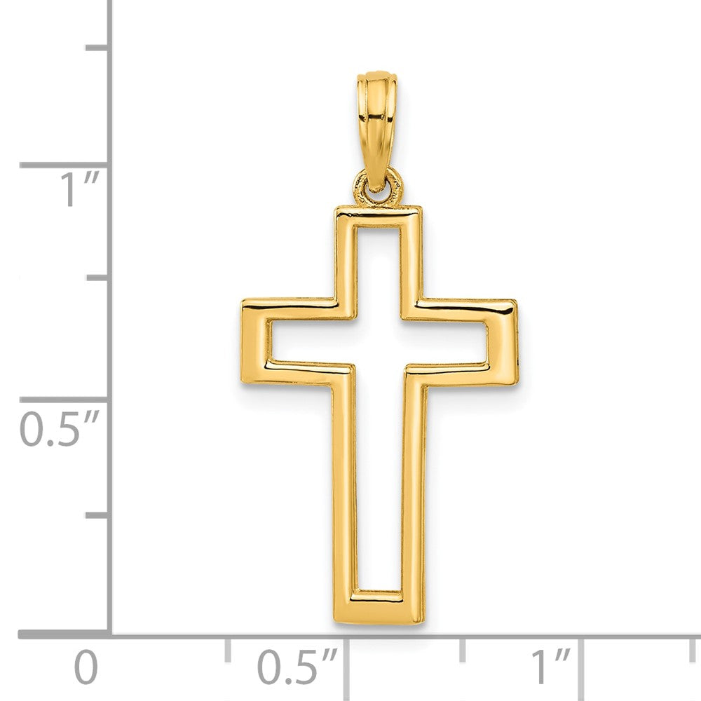 14K Yellow Gold Polished Cross Pendant