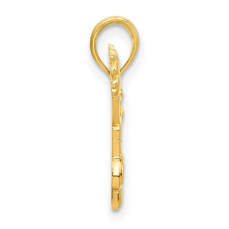 14K Yellow Gold Polished Cheerleader Pendant