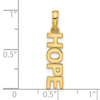 14K Yellow Gold Polished Hope Pendant