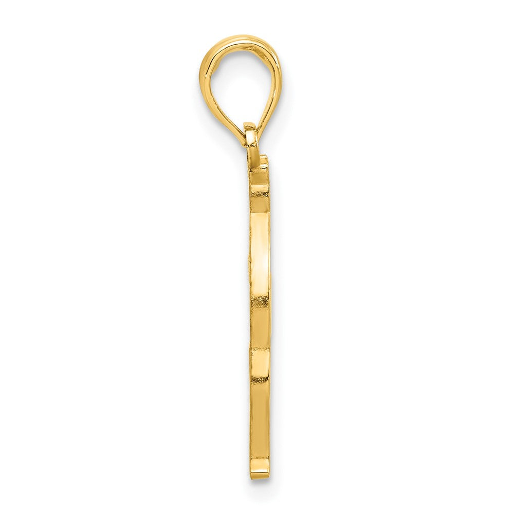 14K Yellow Gold Polished Cat Sitting Pendant