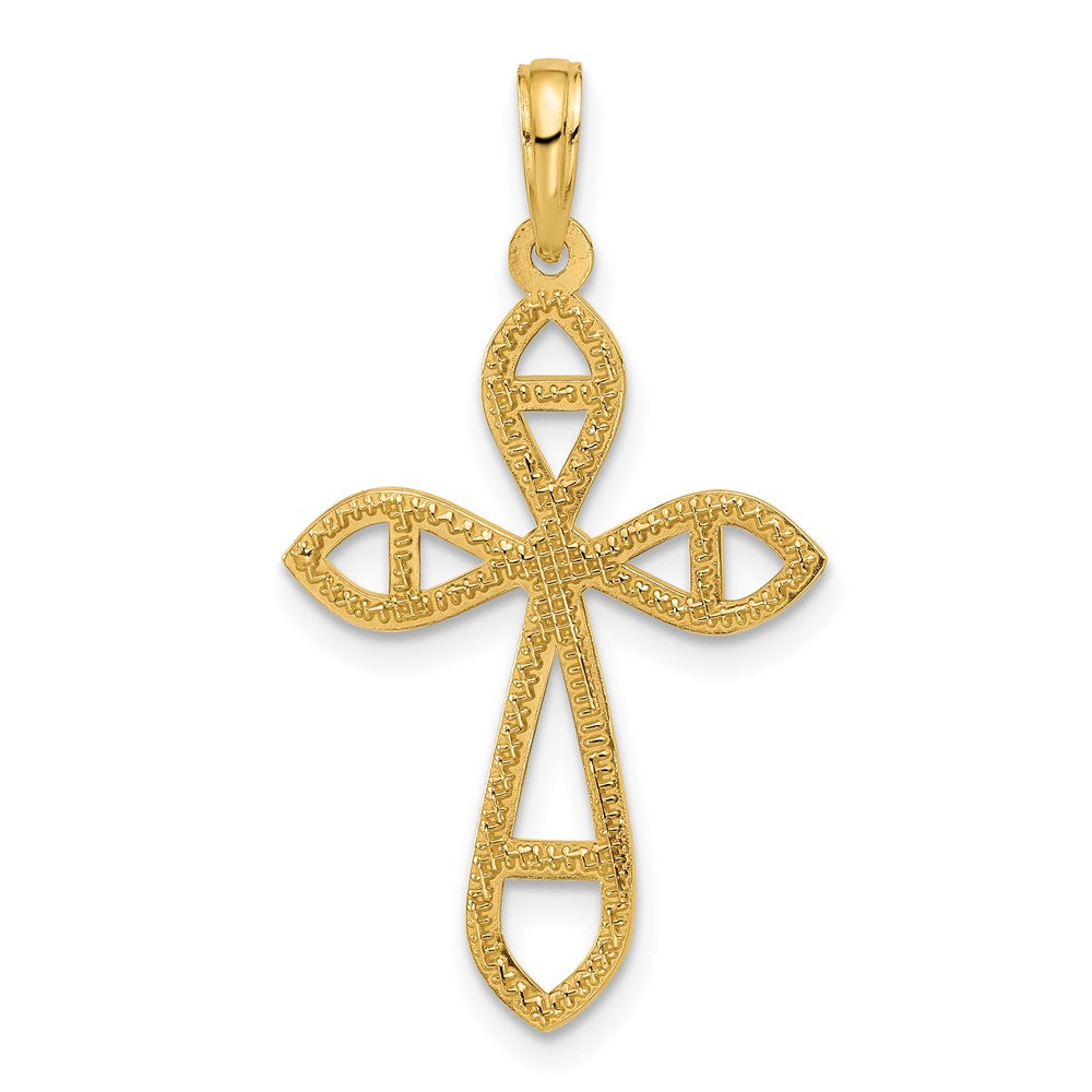 14K Yellow Gold Fancy Cross Charm