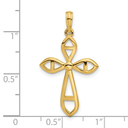 14K Yellow Gold Fancy Cross Charm