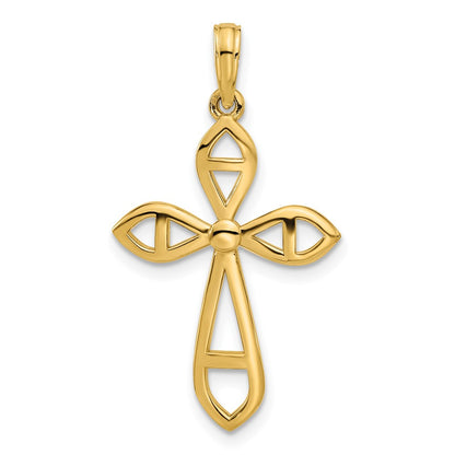 14K Yellow Gold Fancy Cross Charm