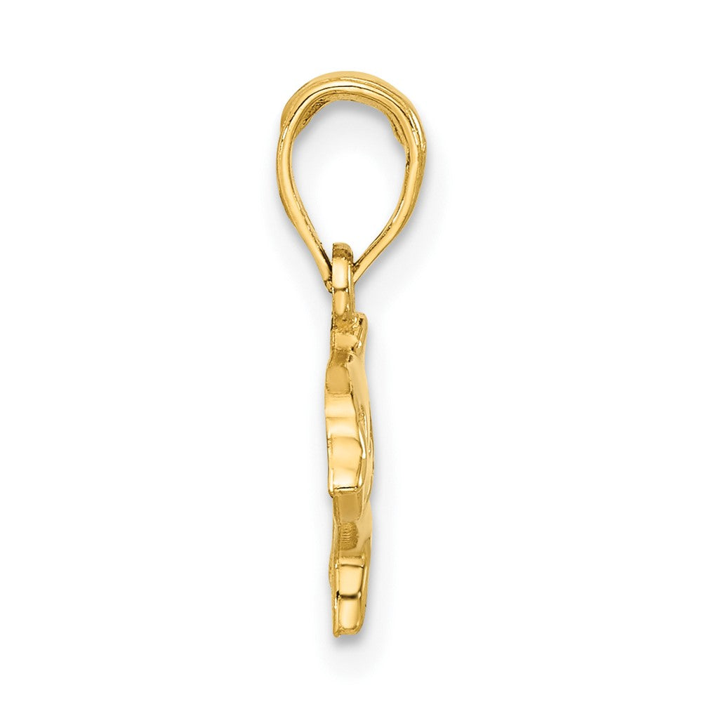 14K Yellow Gold Polished Dolphin with Cut-Out Baby Dolphin Pendant