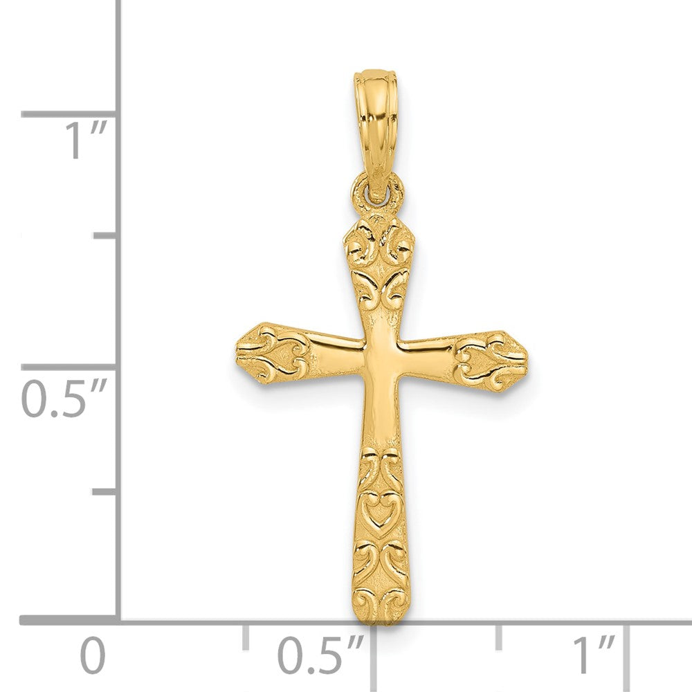 14K Yellow Gold Fancy Cross Charm
