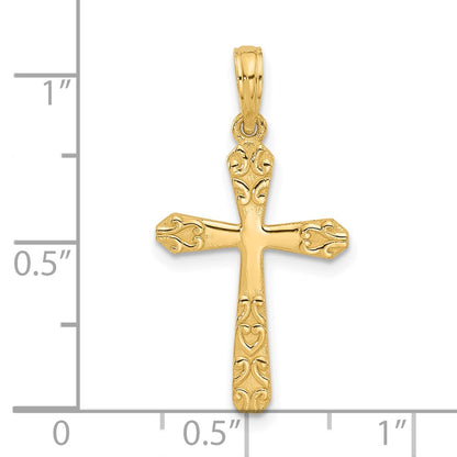 14K Yellow Gold Fancy Cross Charm