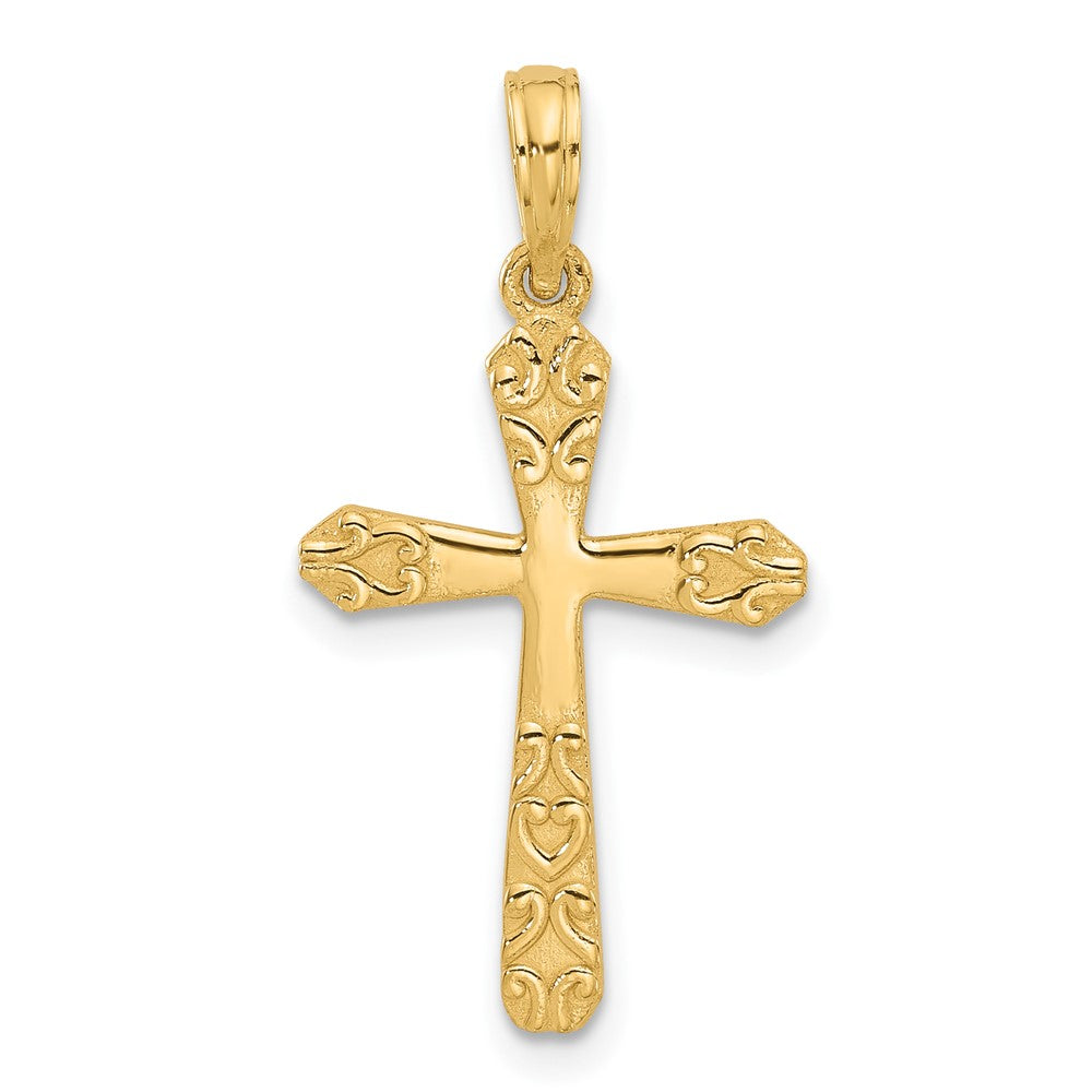 14K Yellow Gold Fancy Cross Charm