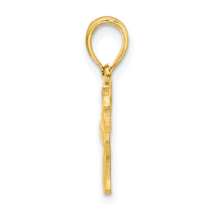 14K Yellow Gold Polished Dog Outline Pendant