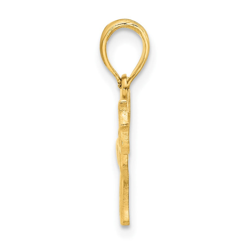 14K Yellow Gold Polished Dog Outline Pendant