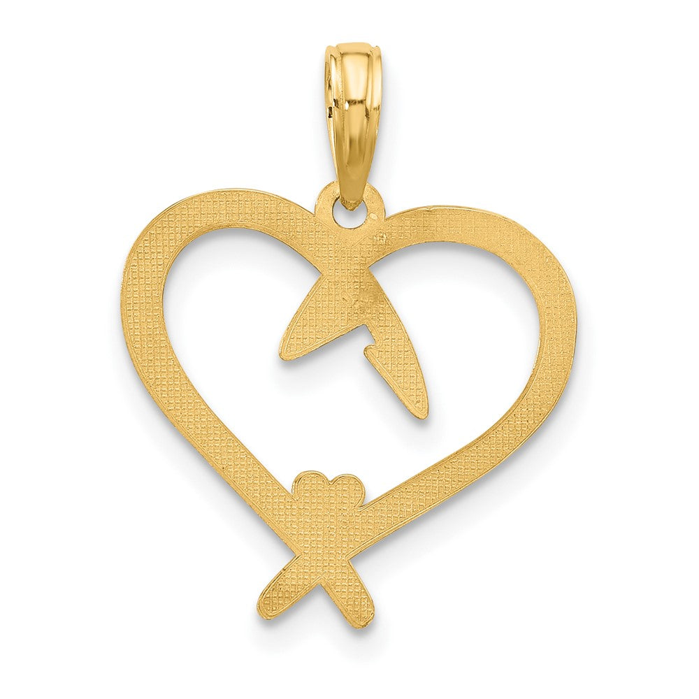 14K Yellow Gold Fancy Heart Charm