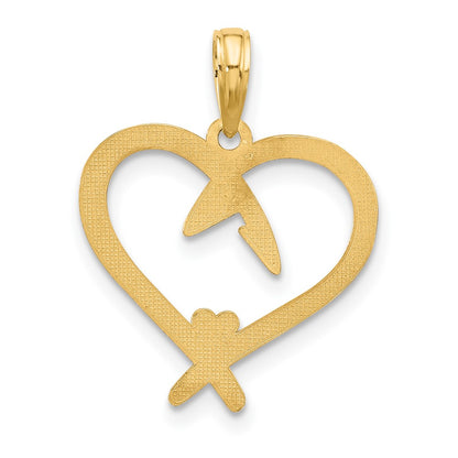 14K Yellow Gold Fancy Heart Charm