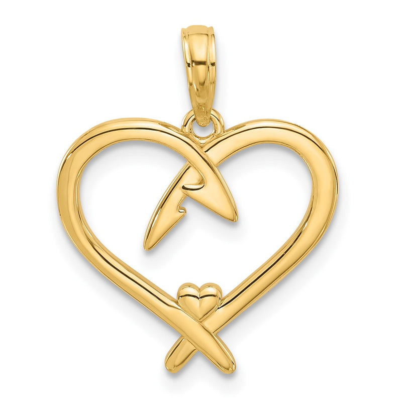 14K Yellow Gold Fancy Heart Charm