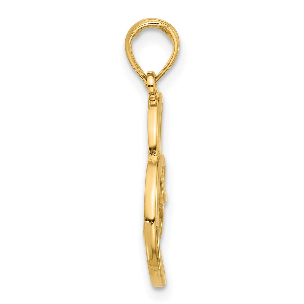 14K Yellow Gold Fancy Heart Charm