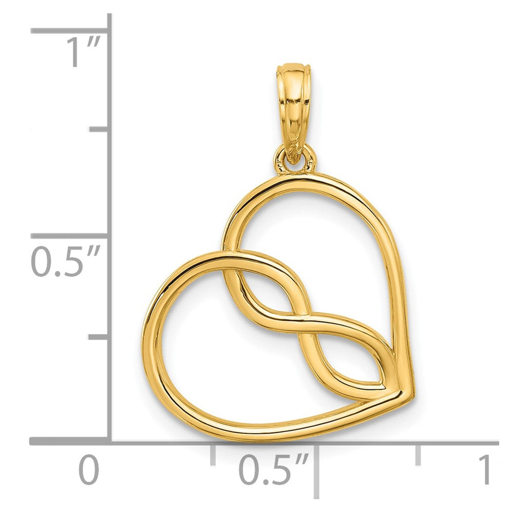 14K Yellow Gold Fancy Heart Charm