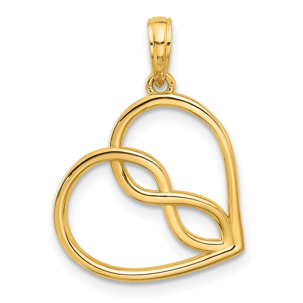 14K Yellow Gold Fancy Heart Charm