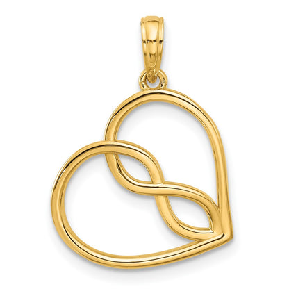 14K Yellow Gold Fancy Heart Charm