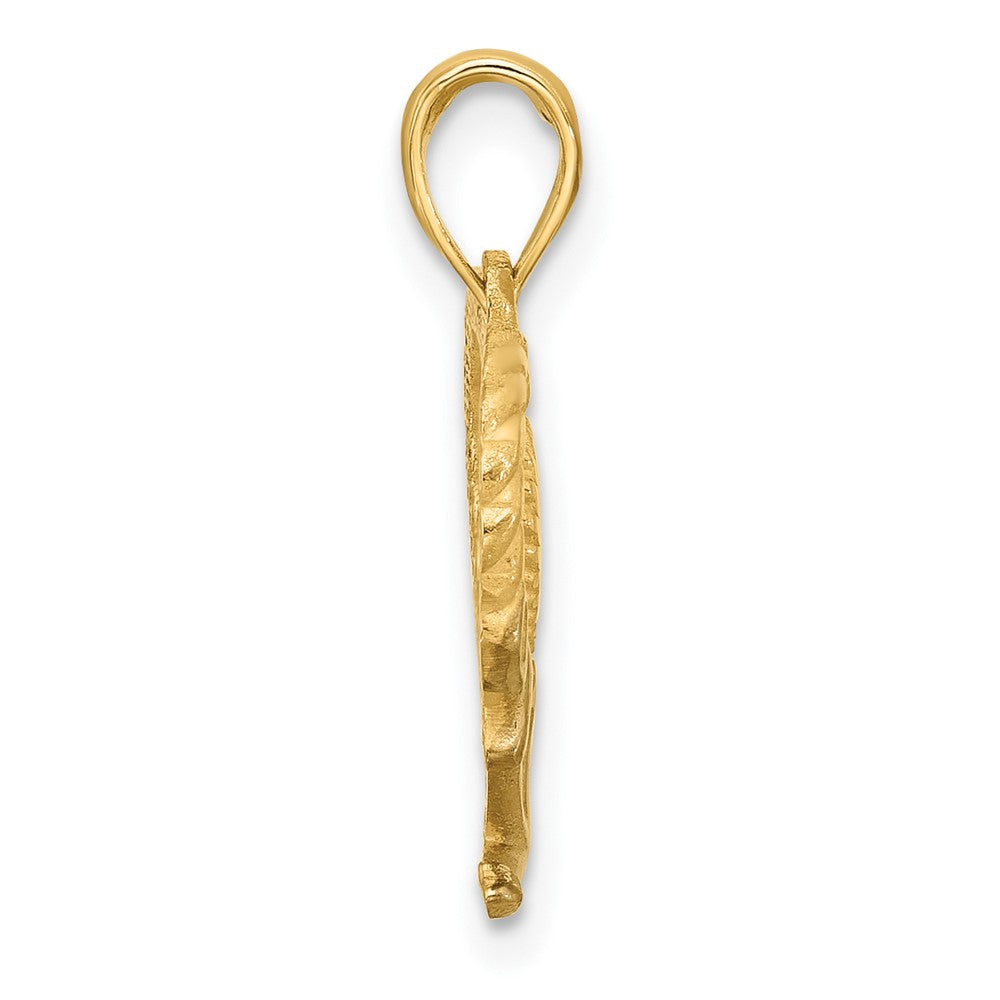 14K Yellow & Rhodium with Rhodium Fancy Rope Heart and Anchor Charm