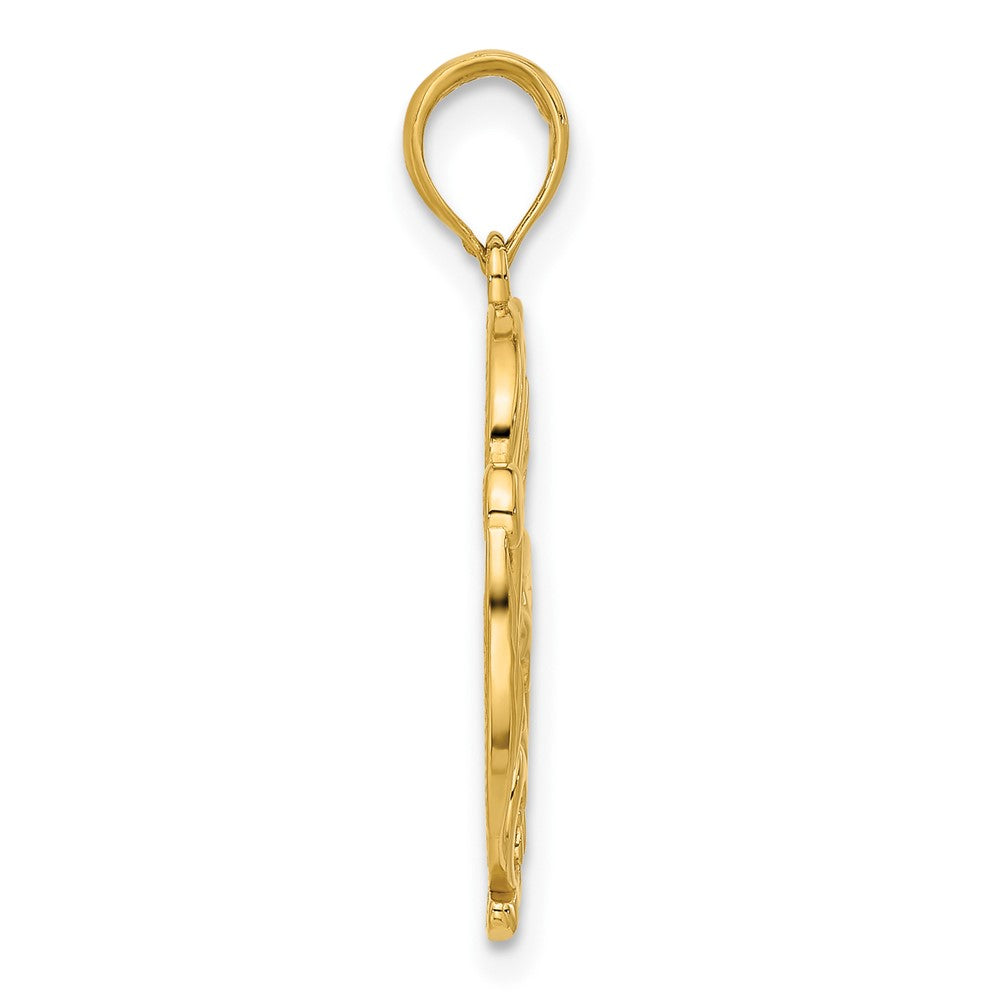 14K Yellow Gold Polished Fancy Hummingbird Charm