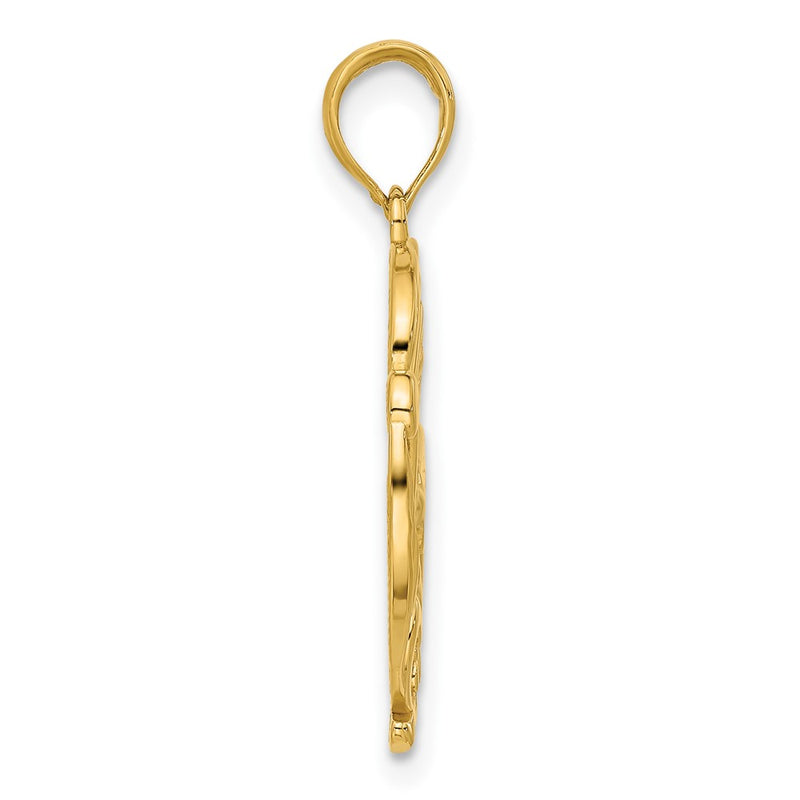 14K Yellow Gold Polished Fancy Hummingbird Charm