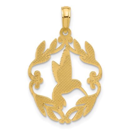 14K Yellow Gold Polished Fancy Hummingbird Charm